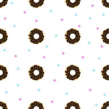 mavi ve pembe sprinkles ile çikolatalı çörek