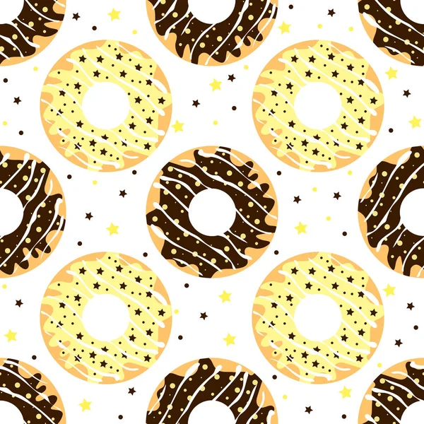 Donuts au chocolat blanc et noir — Image vectorielle
