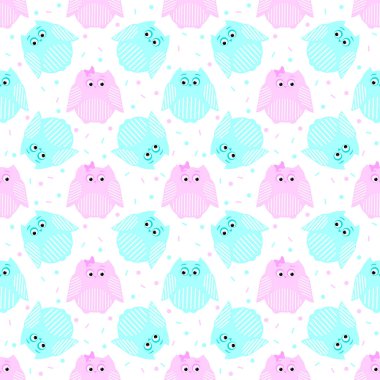 Pembe ve mavi çizgili baykuş