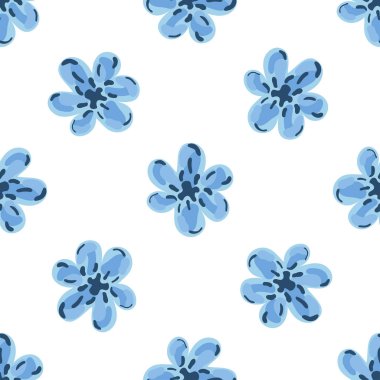 Vektör seamless modeli mavi çiçek