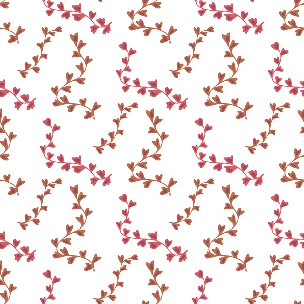 Векторный бесшовный рисунок коричневых ветвей с цветочными бутонами — стоковый вектор