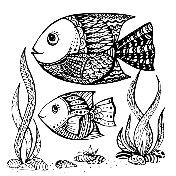 Fish pattern coloring pages for and adults