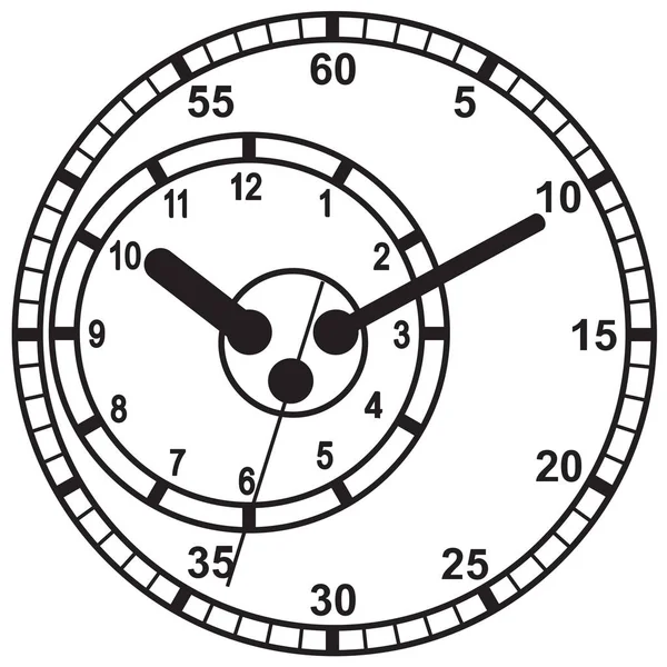 Es war kurz vor 16 Uhr. Weltzeitkonzept. — Stockvektor