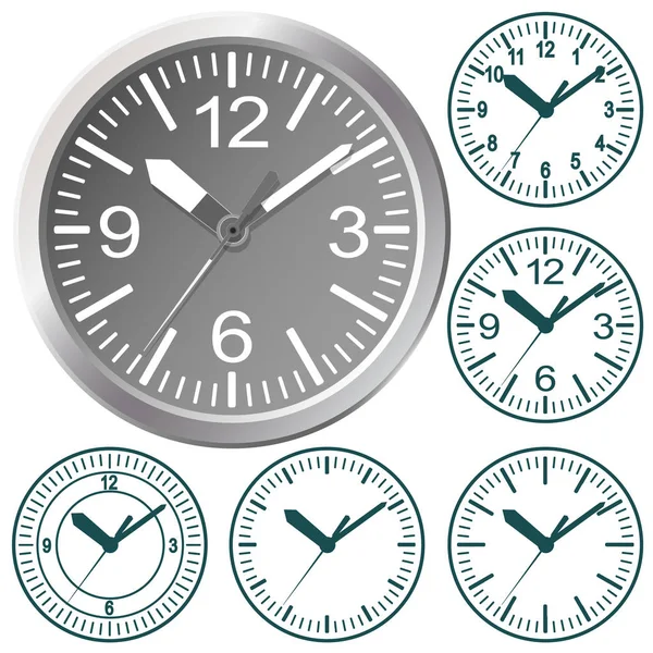 Relógio ícone plano. Conceito de hora mundial . — Vetor de Stock