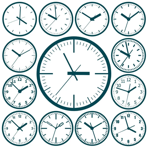 Plochý ikona hodin. Světový čas koncept. — Stockový vektor