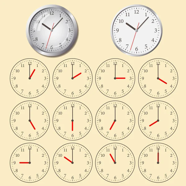 Relógio ícone plano. Conceito de hora mundial . — Vetor de Stock