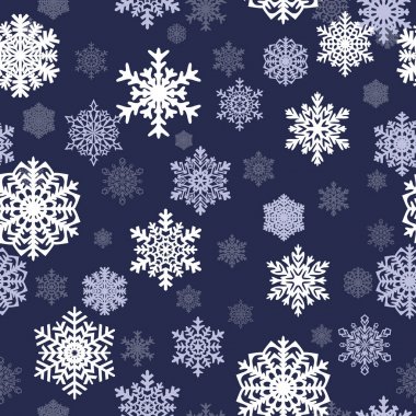 Kış kar taneleri ile sorunsuz arka plan. Kış tatili ve yılbaşı arka plan.