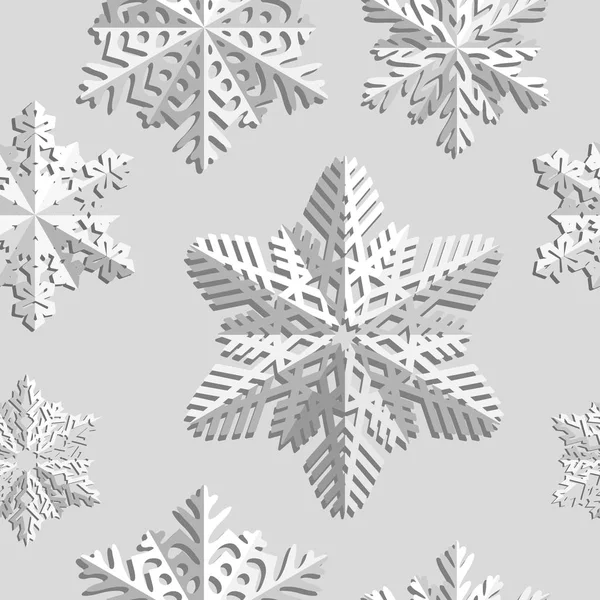 Fondo sin costuras de invierno con copos de nieve. Vacaciones de invierno y fondo de Navidad . — Vector de stock