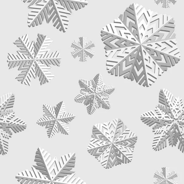 Fondo sin costuras de invierno con copos de nieve. Vacaciones de invierno y fondo de Navidad . — Vector de stock