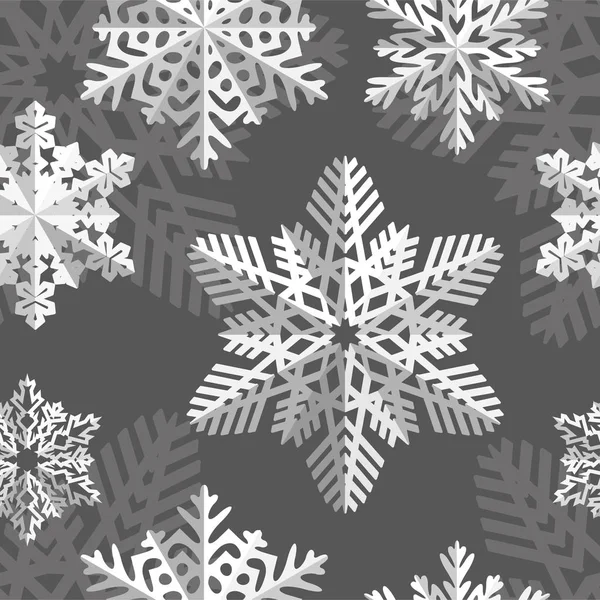 Взимку безшовного фону з сніжинок. Зимовий відпочинок та новорічні фону. — стоковий вектор
