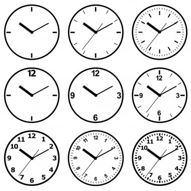 Saat düz simgesi. Dünya saat kavramı.