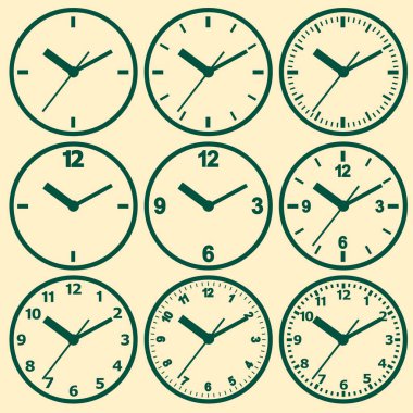 Saat düz simgesi. Dünya saat kavramı.