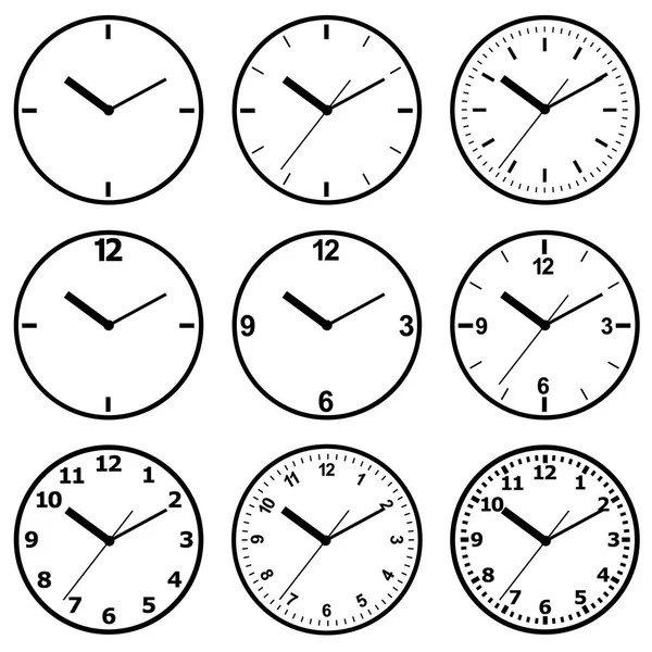 Platte klokpictogram. Wereld tijd concept. — Stockvector