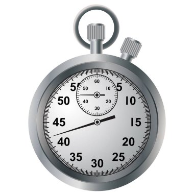 Eski ok kronometresi. Zaman aralıklarını doğru ölçmek için aygıt. Beyaz bir arka planda. Vektör illüstrasyonu.