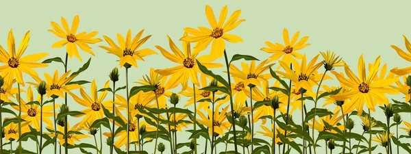 Floral Nahtlose Textur Blüten Und Blätter Grüne Gelbe Rote Töne — Stockvektor