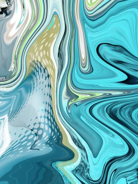 Pittura Acquerello Multicolore Mista Disegnata Mano Moderno Cielo Blu Ocra — Foto Stock