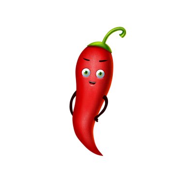 Beyaz arka planda kırmızı biber. İzole edilmiş kırmızı biber