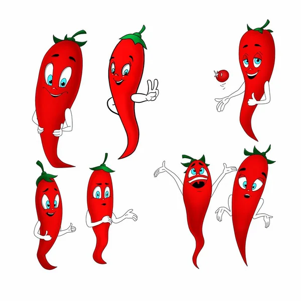 Funny red chili pepper in motion