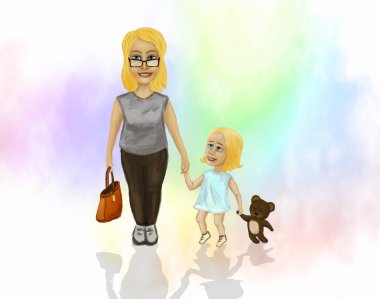 Küçük kızı ile anne