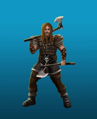 Şiddetli bir barbar viking 