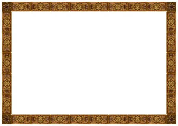 Prachtige houten frame met gebeeldhouwde versieringen — Stockfoto