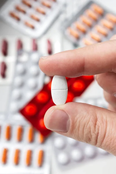 Preparazioni Farmacologiche Pillole Sfondo Bianco — Foto Stock