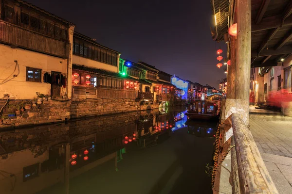 Wgląd nocy Suzhou, Chiny — Zdjęcie stockowe