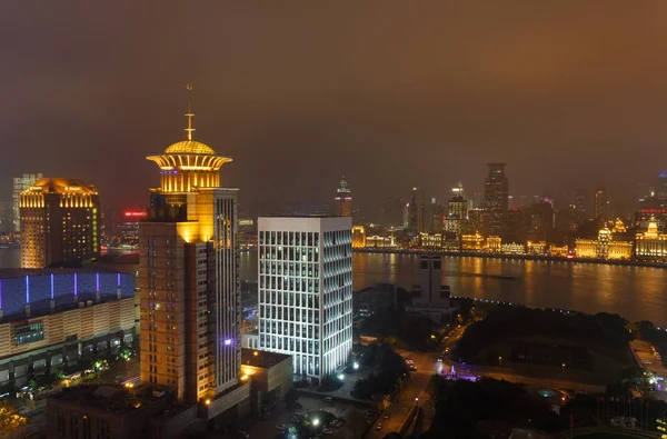 Nowoczesnych miejskich nightscape, Bund Shanghai, — Zdjęcie stockowe