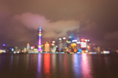 Modern şehir gece sahne, gökdelen shanghai, Çin