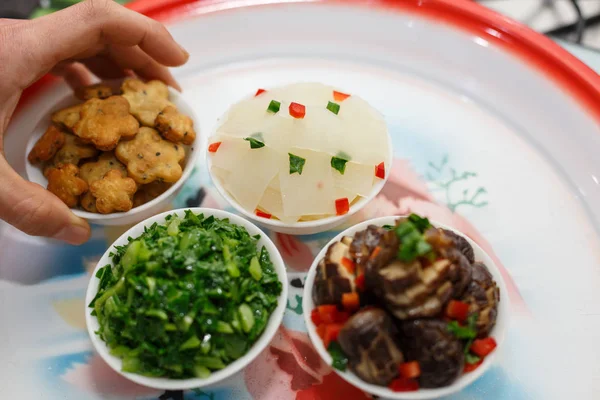 The scene  of  chinese cooking  food in the kitchen