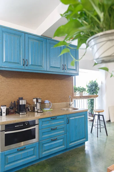 La cucina blu, interior design — Foto Stock