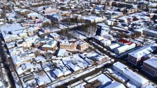 Luchtfoto Van Stad Van Yegoryevsk Rusland Gemaakt Met Drone — Stockvideo