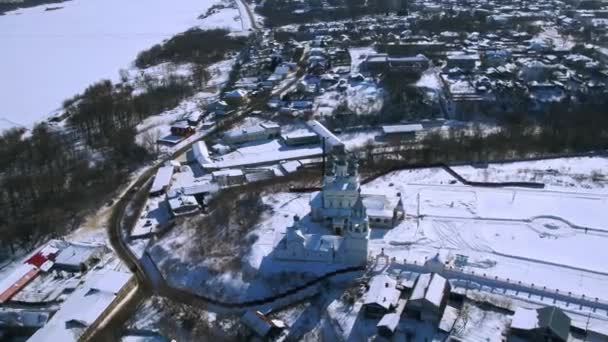 Aerial View Town Murom Russia Made Drone — Stock Video