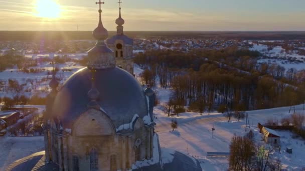 Aerial View Cathedral Gus Zhelezny Ryazan Oblast Russia Made Drone — Stock Video