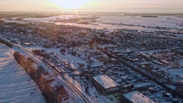 Atemberaubende Luftaufnahme Des Orthodoxen Klosters Bogoljubowo Russland Mit Drohne Gemacht — Stockvideo