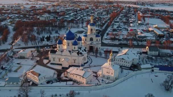 Bogolyubovo Rusya Ortodoks Manastırı Hava Görünümünü Çarpıcı Drone Ile Yapılan — Stok video