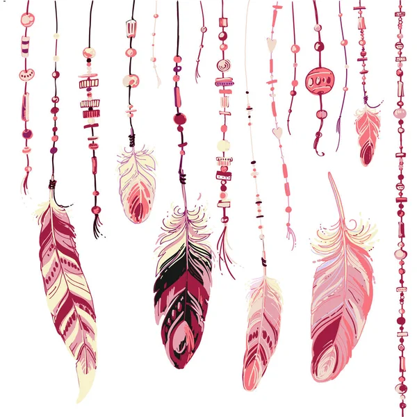 Conjunto de plumas étnicas . — Foto de Stock