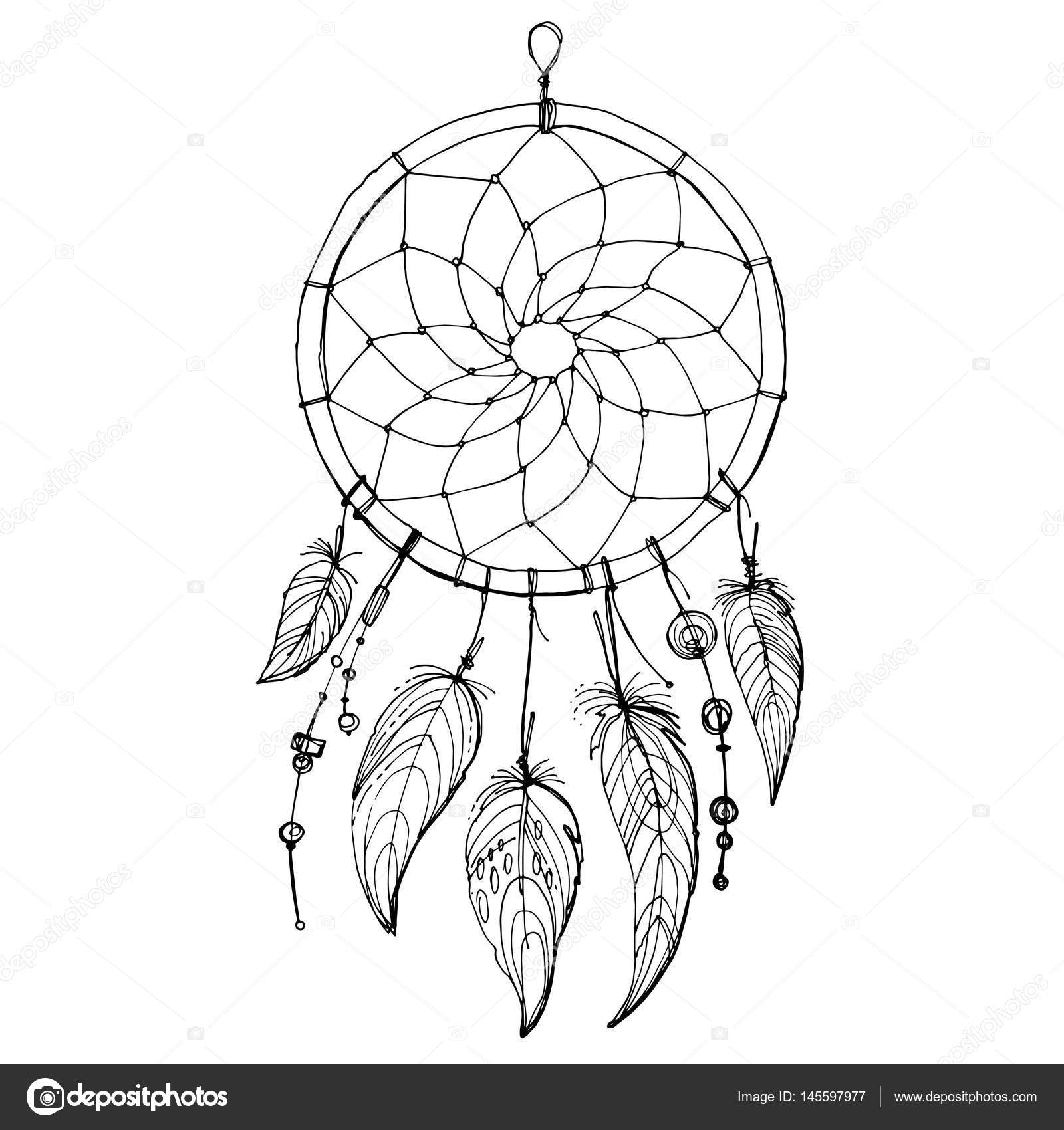 Atrapasueños - Dreamcatcher blanco indio boho con plumas mediano -  Valentina Del Sur