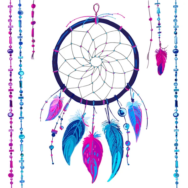 Native american Indiaanse dream catcher — Stockvector