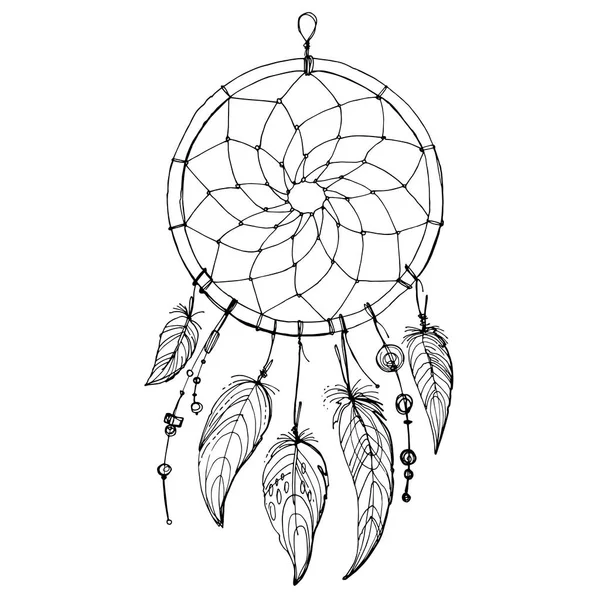 Native american Indien Dreamcatcher — Stock vektor