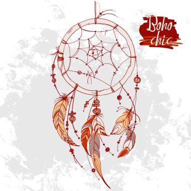 çizilmiş etnik rüya yakalayıcı