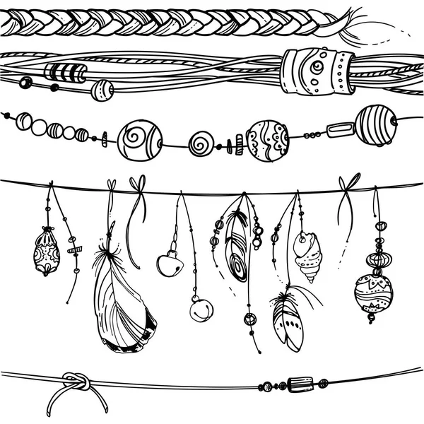 Set de plumas étnicas — Archivo Imágenes Vectoriales