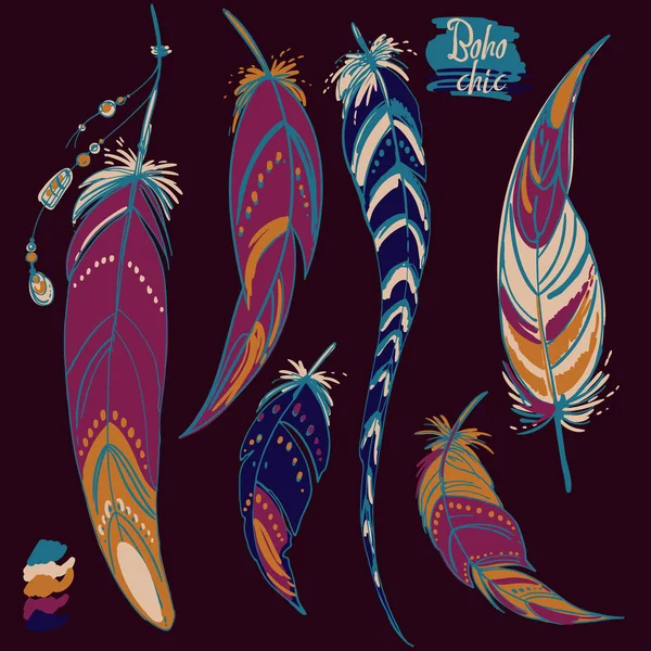 Этнические перья — стоковый вектор