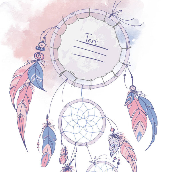 hand-drawn ethnic dream catcher
