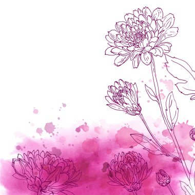 Doğrusal çiçek çizilmiş