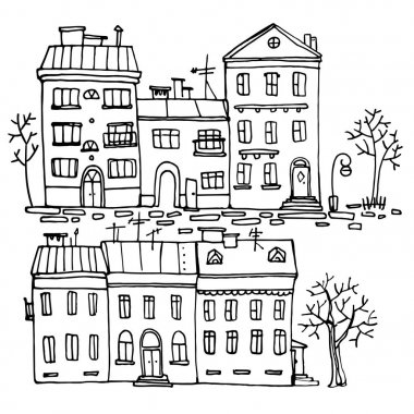 Çizilmiş karikatür evleri