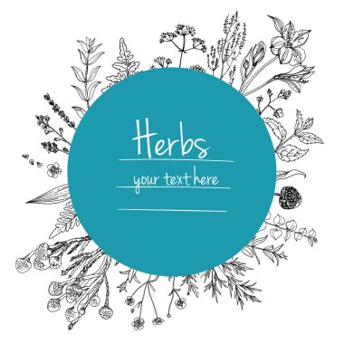 metin için yer ile çizilmiş otlar