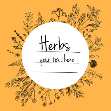 metin için yer ile çizilmiş otlar