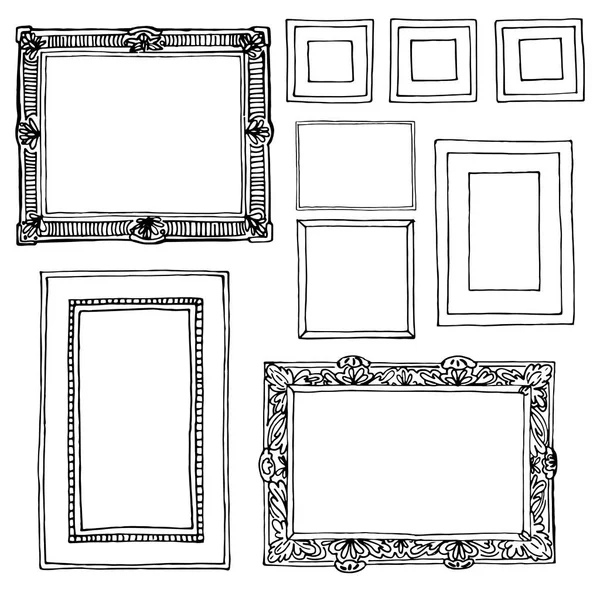 Hand-drawn frames set — Stock Vector