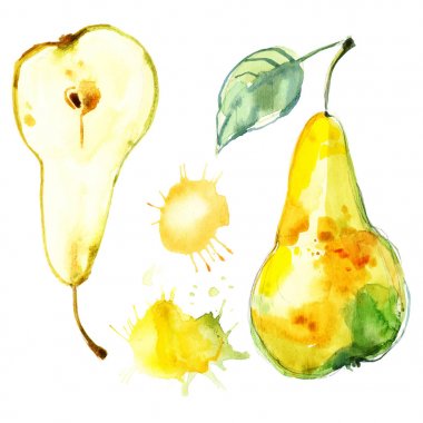 suluboya armut çizilmiş